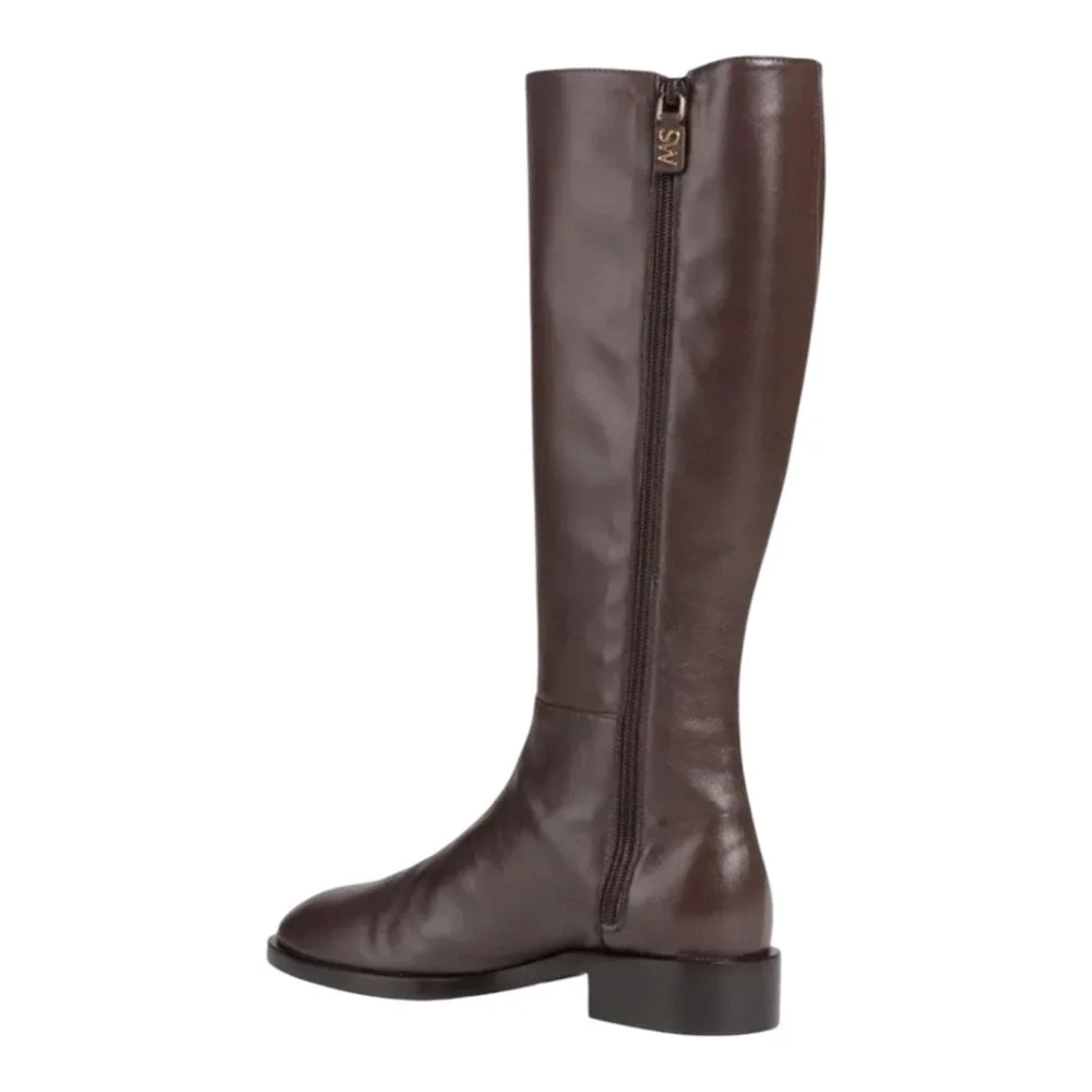 Stuart Weitzman Keelan Zip LEATHER Boot Style Color Walnut brown Sz 5.5‎ new
